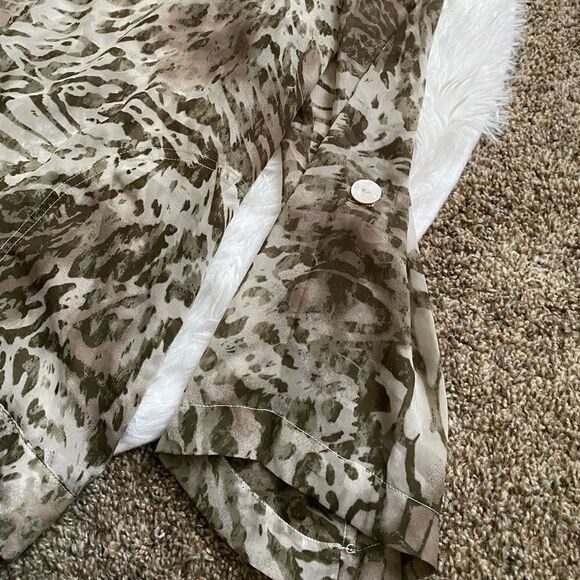 Chico’s Jacket Animal Print Sheer Zip Front Pockets Thin Lightweight Size 3X - Picture 5 of 11